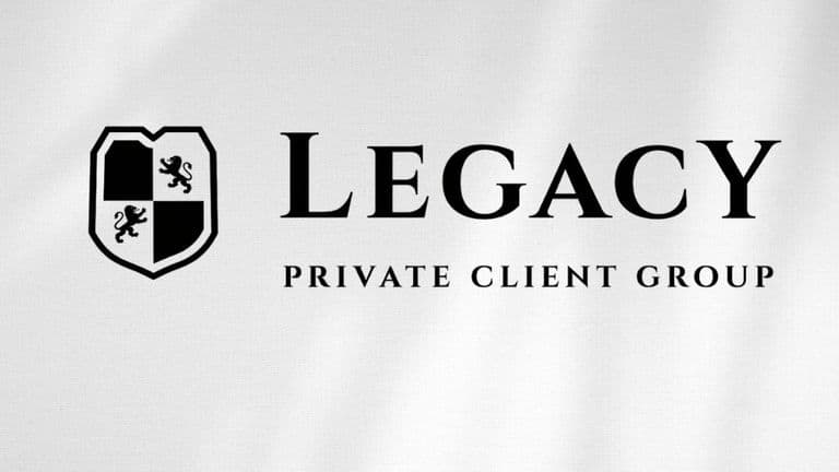 Legacy Private Client Group logo with shield emblem on white background.