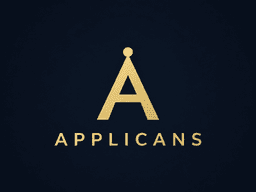 Stylized gold letter A with the word "APPLICANTS" below on a dark background