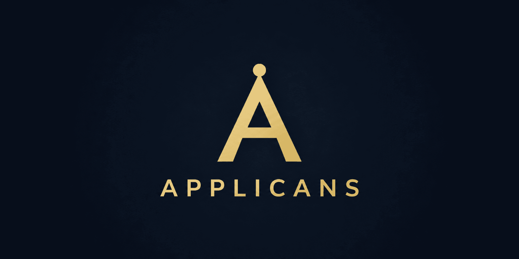 Stylized gold letter A with the word "APPLICANTS" below on a dark background