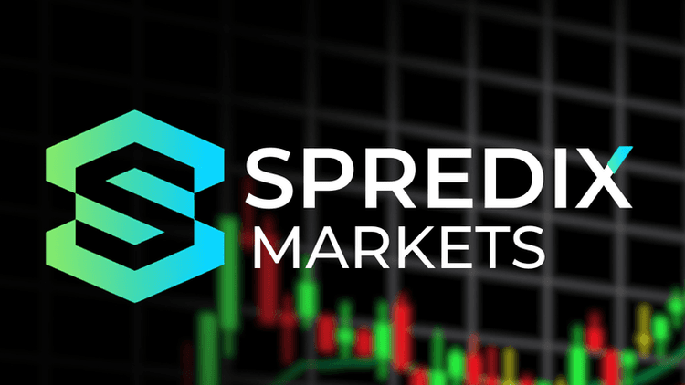 Logo of Spredix Markets with colorful financial graph background