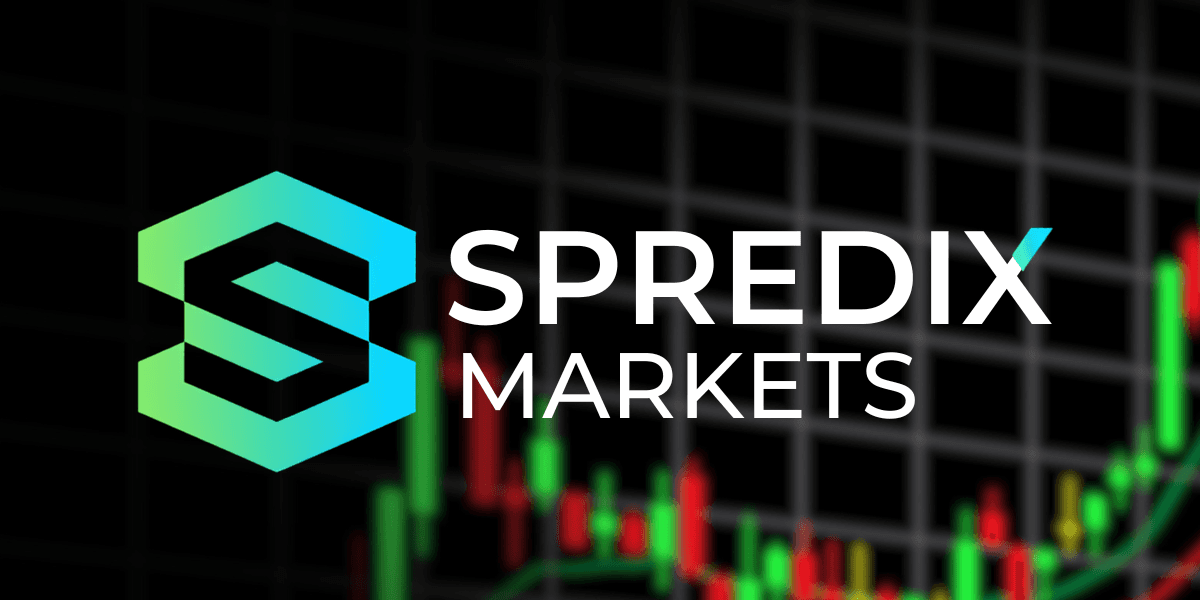Logo of Spredix Markets with colorful financial graph background