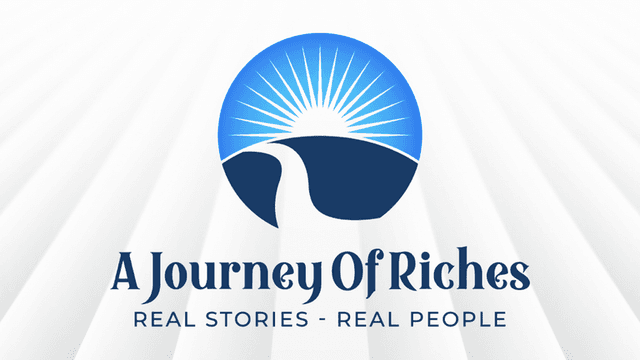 Logo featuring a sun rising over a road with the title of a series