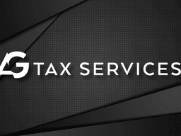 Logo for AG Tax Services on a textured black background
