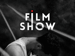 A dramatic black and white image featuring the words "FILM SHOW" over a silhouette.