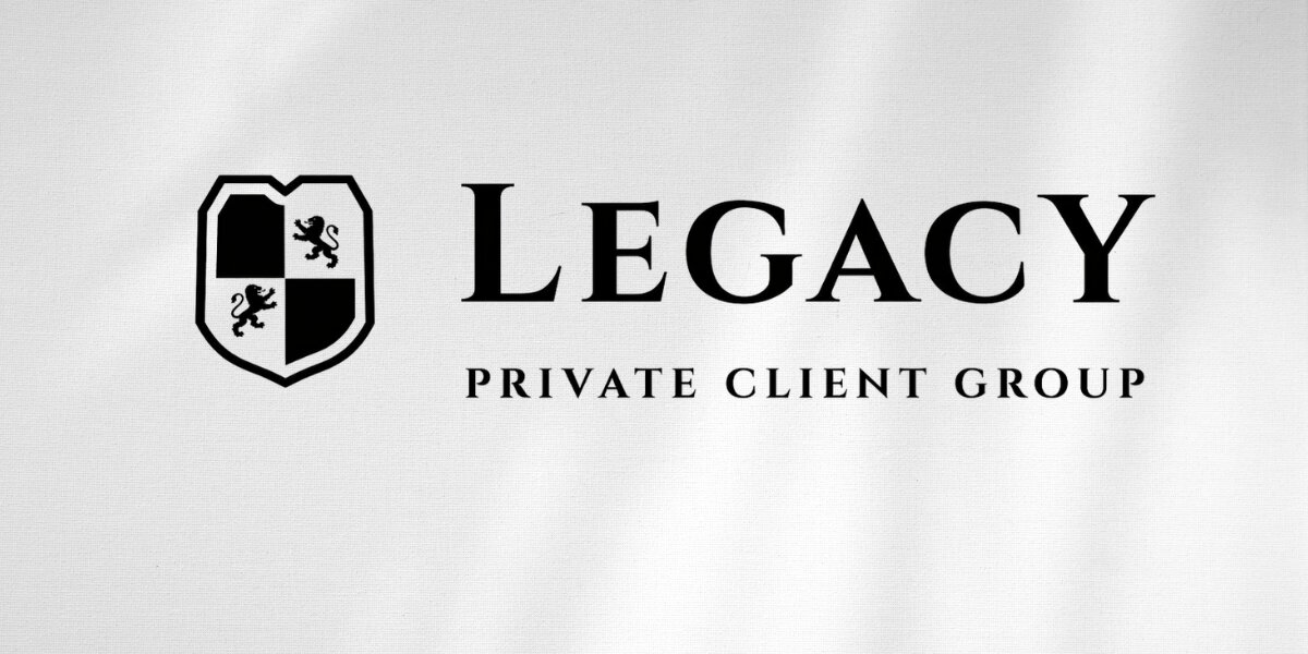 Legacy Private Client Group logo with shield emblem on white background.