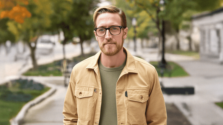 Christian Hurst, author of Lily Starling, stands confidently outdoors, reflecting his passion for creating optimistic space opera narratives.