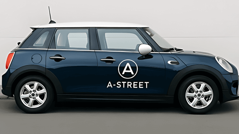 A-Street branded car, symbolizing their curated, trust-based community of senior leaders and professionals fostering meaningful, strategic connections.
