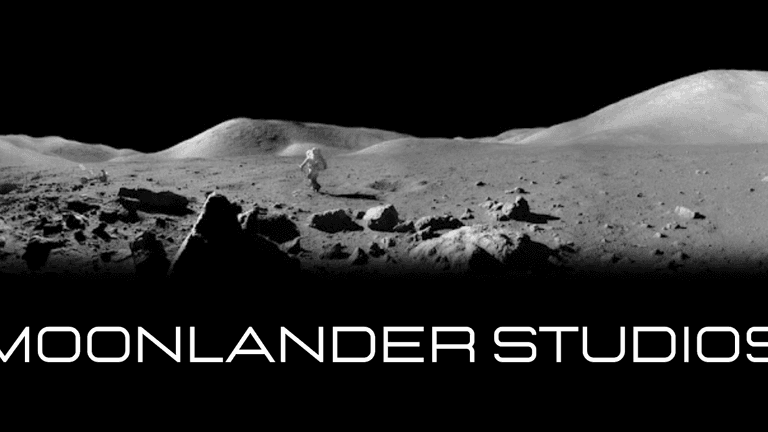 The image features Moonlander Studios' logo, symbolizing the company's focus on innovative, international co-productions and visionary filmmaking.