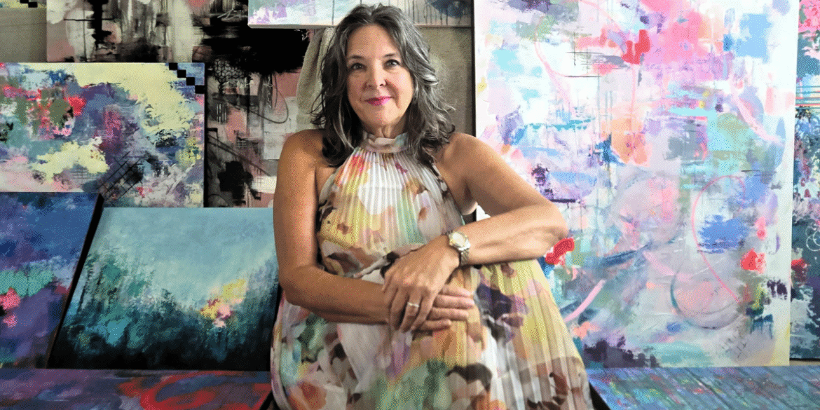Lisa Wommack’s abstract paintings invite viewers into a world of bold colors, emotional depth, and shared human connection.